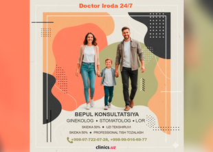 BEPUL konsultatsiya Doctor Iroda klinikasida — UZI va professional tish tozalashga SKIDKA 50% BEPUL konsultatsiya Doctor Iroda klinikasida — UZI va professional tish tozalashga SKIDKA 50%